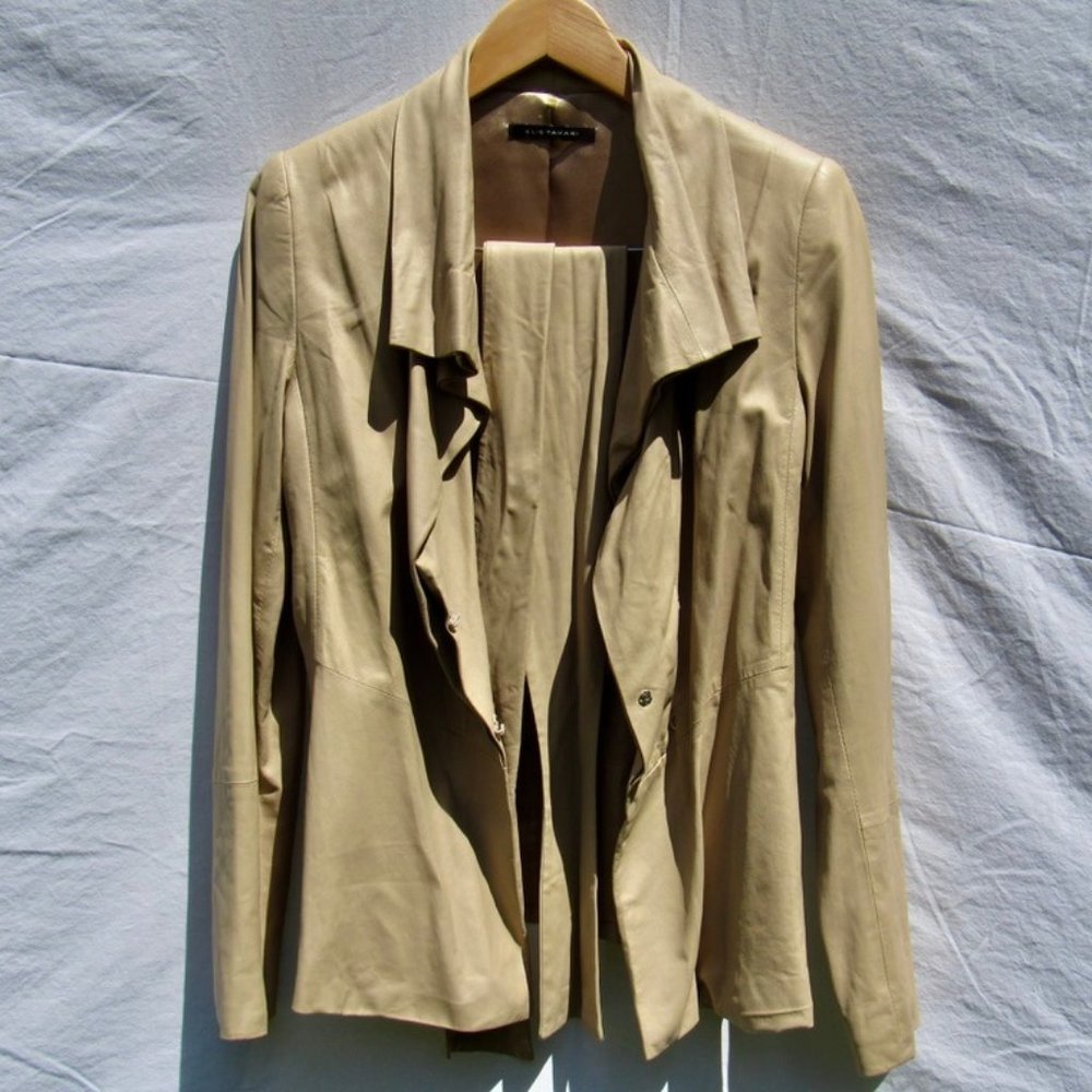 Elie Tahari Lamb Leather Jacket